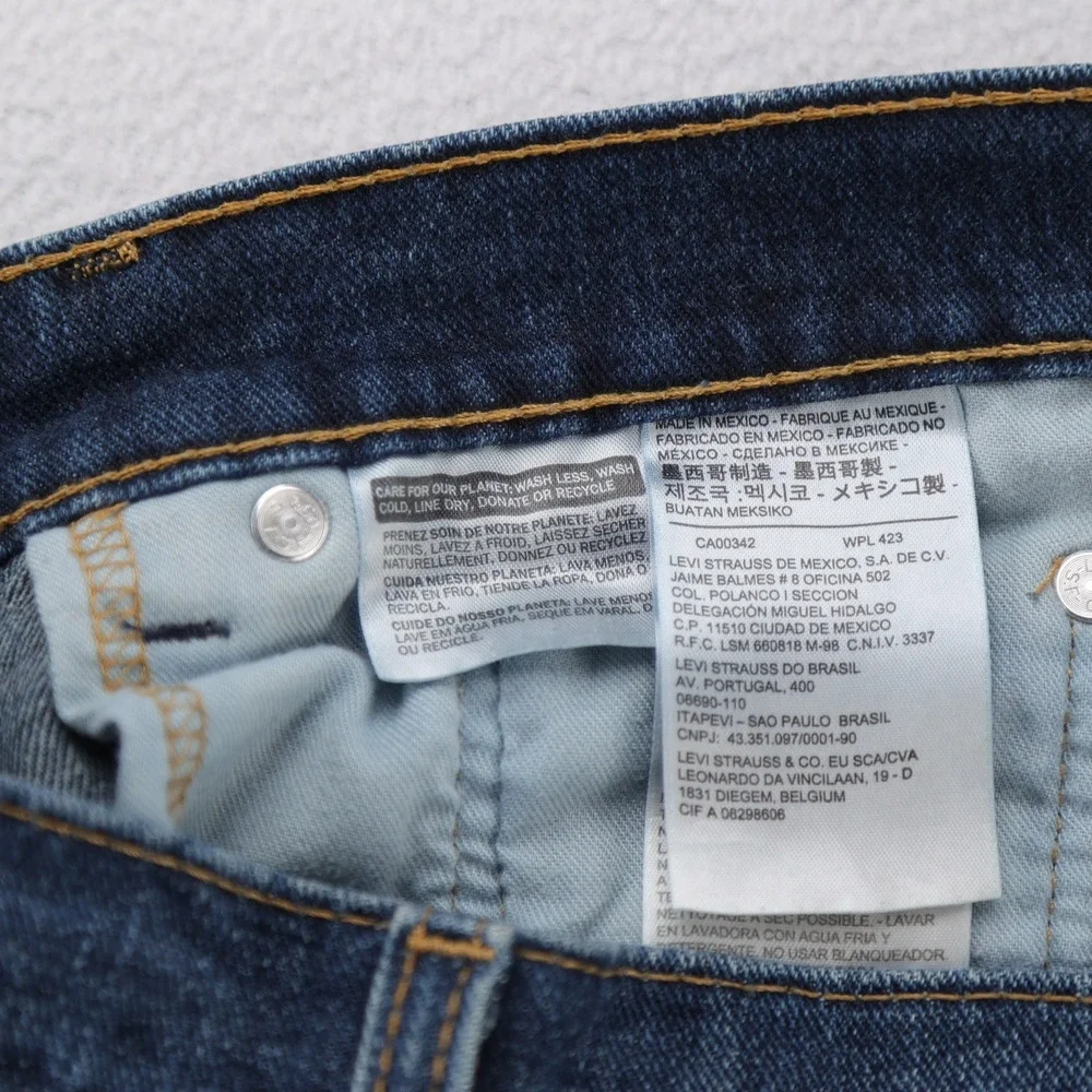 Levis 505 Regular‎ Fit Straight Leg Jeans Mens 32x30 Dark Wash Blue Denim Exc